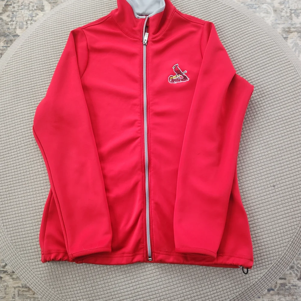 Antigua Womens Full Zip Cardinals MLB Jacket Size Small Long Sleeve